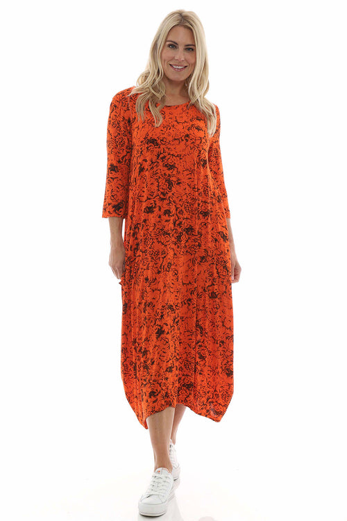 Etienne Print Dress Orange - Image 1