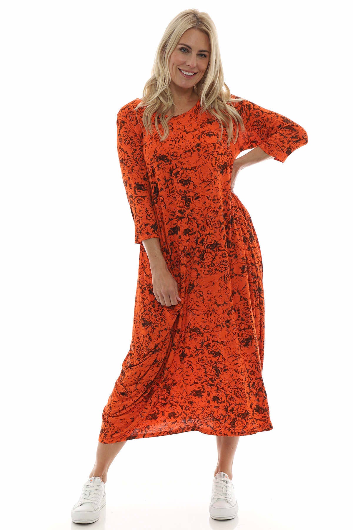 Etienne Print Dress Orange