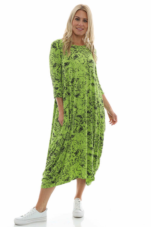 Etienne Print Dress Lime - Image 1