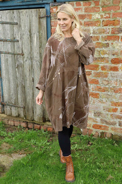 Junia Print Needlecord Tunic Nutmeg