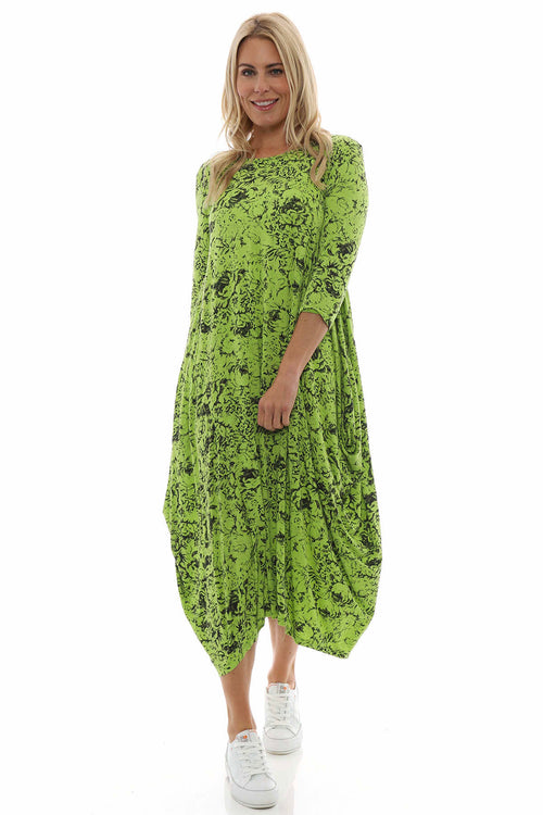 Etienne Print Dress Lime - Image 2