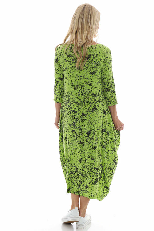 Etienne Print Dress Lime - Image 4