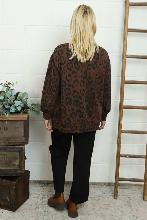 Katana Leopard Cotton Jacket Cocoa - Image 4