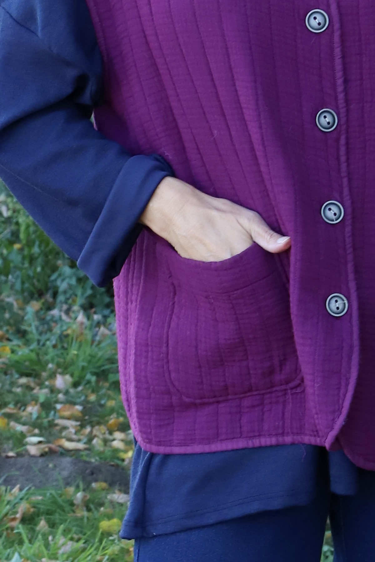 Agatha Cotton Padded Gilet Berry