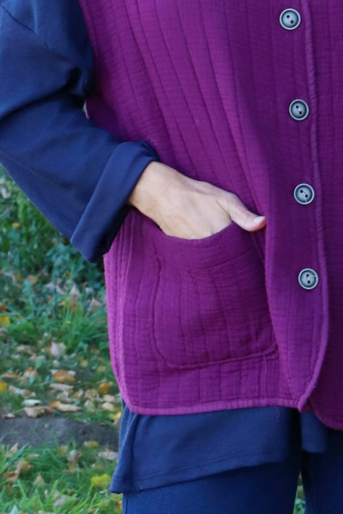 Agatha Cotton Padded Gilet Berry - Image 3