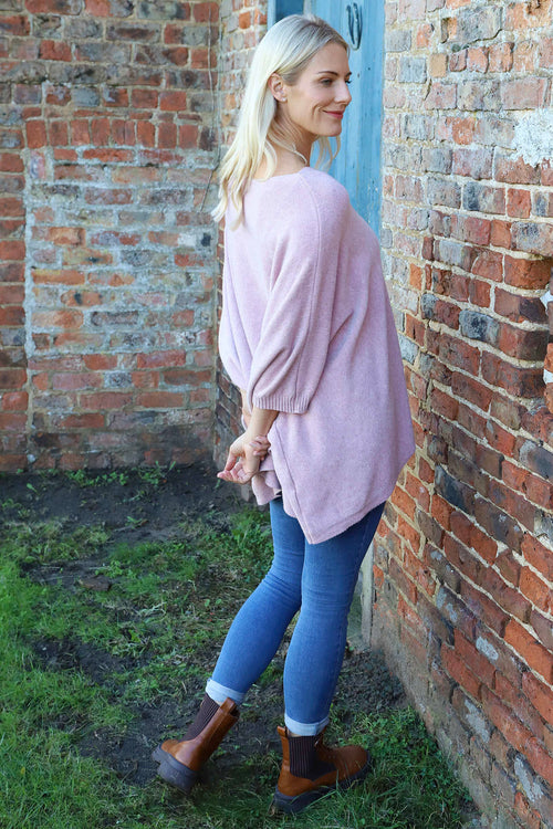 Saffron Knitted Jumper Pink - Image 4