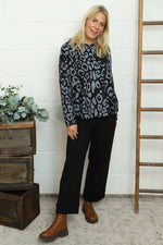 Novalie Leopard Cotton Top Black Black - Novalie Leopard Cotton Top Black