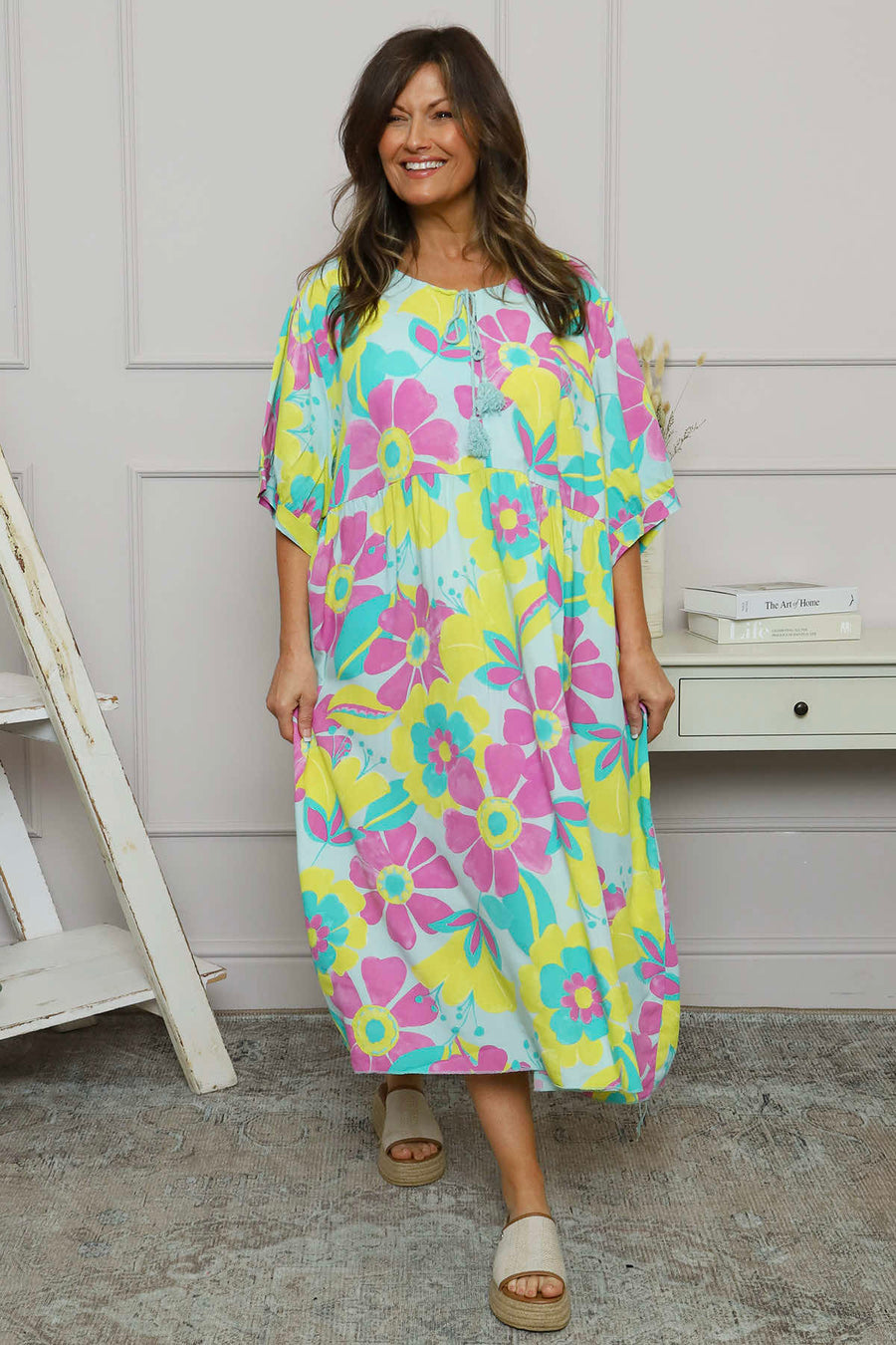 Elaida Floral Dress Sage Green