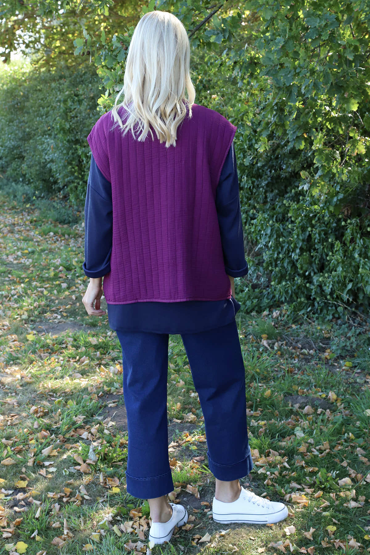 Agatha Cotton Padded Gilet Berry