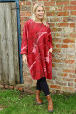 Junia Print Needlecord Tunic Red Red - Junia Print Needlecord Tunic Red