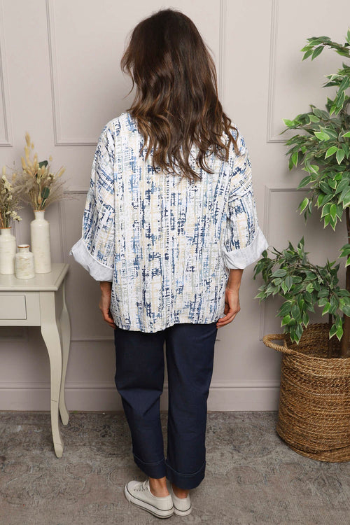 Danita Print Needlecord Top White - Image 4