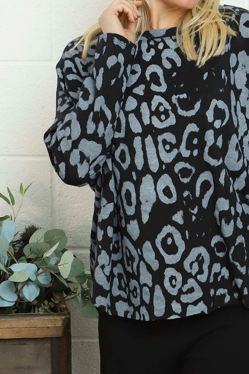 Novalie Leopard Cotton Top Black - Image 3