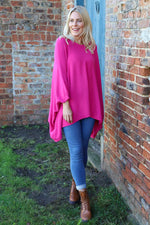 Saffron Knitted Jumper Fuchsia Fuchsia - Saffron Knitted Jumper Fuchsia