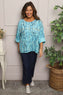 Danita Print Needlecord Top Kingfisher