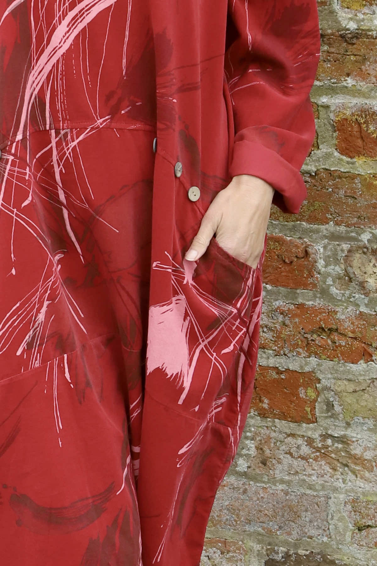 Junia Print Needlecord Tunic Red