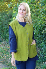 Agatha Cotton Padded Gilet Moss Moss - Agatha Cotton Padded Gilet Moss