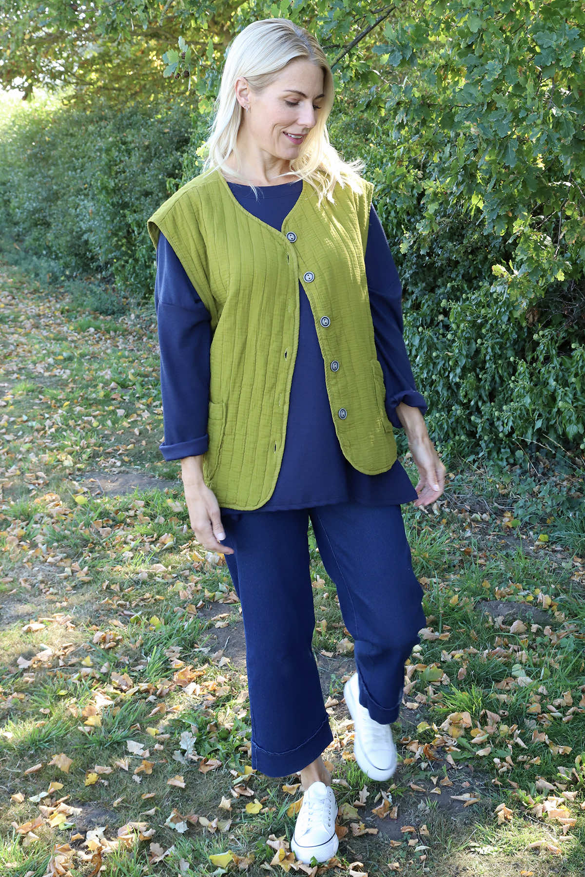 Agatha Cotton Padded Gilet Moss