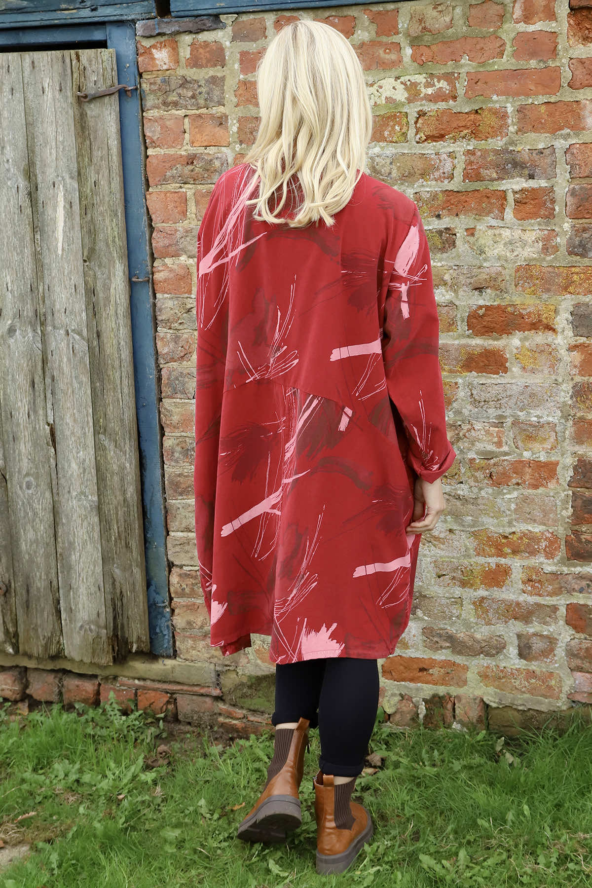 Junia Print Needlecord Tunic Red