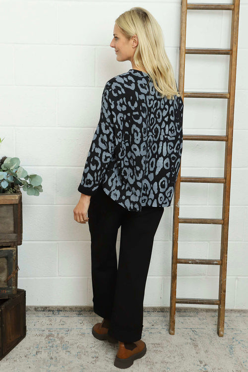 Novalie Leopard Cotton Top Black - Image 4