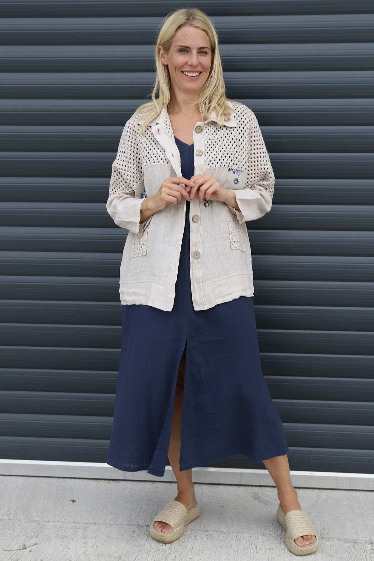 Orlanda Linen Jacket Stone