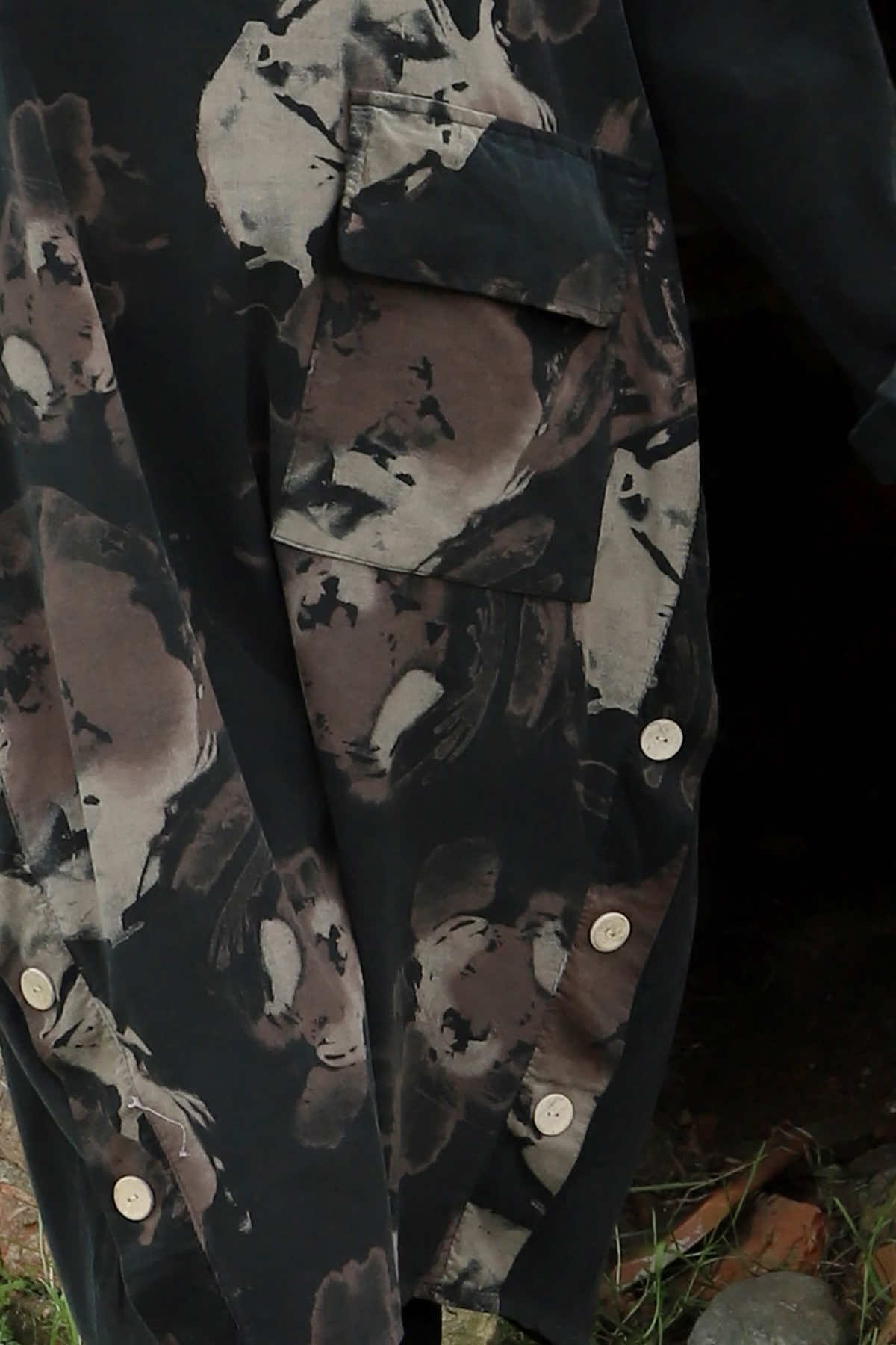 Esther Button Detail Needlecord Dress Black