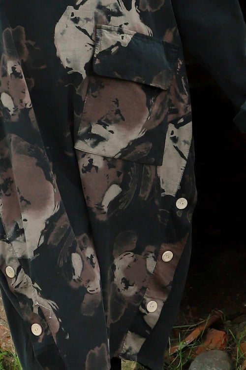 Esther Button Detail Needlecord Dress Black - Image 3