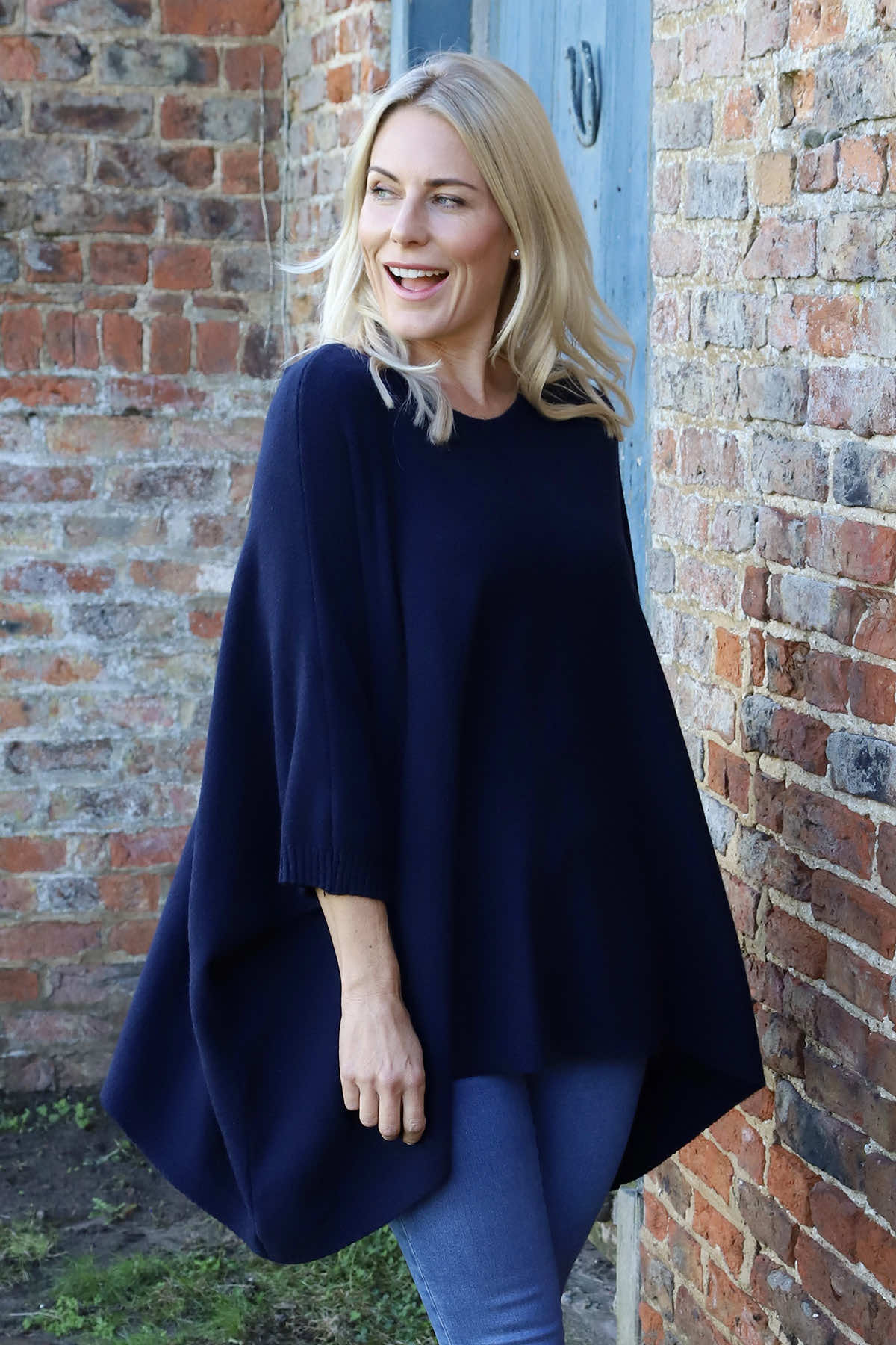 Saffron Knitted Jumper Navy