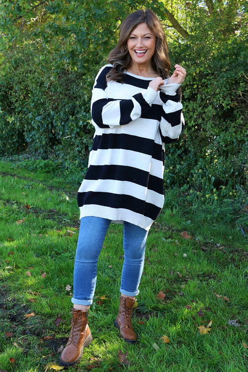 Brendalynn Stripe Knit Jumper Black - Image 3
