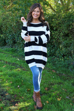 Brendalynn Stripe Knit Jumper Black Black - Brendalynn Stripe Knit Jumper Black