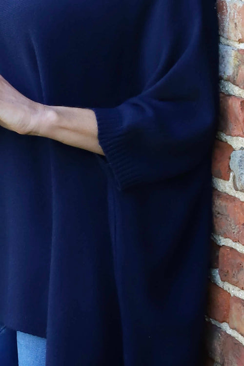 Saffron Knitted Jumper Navy - Image 3