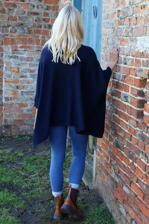 Saffron Knitted Jumper Navy - Image 4