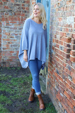 Saffron Knitted Jumper Blue Blue - Saffron Knitted Jumper Blue