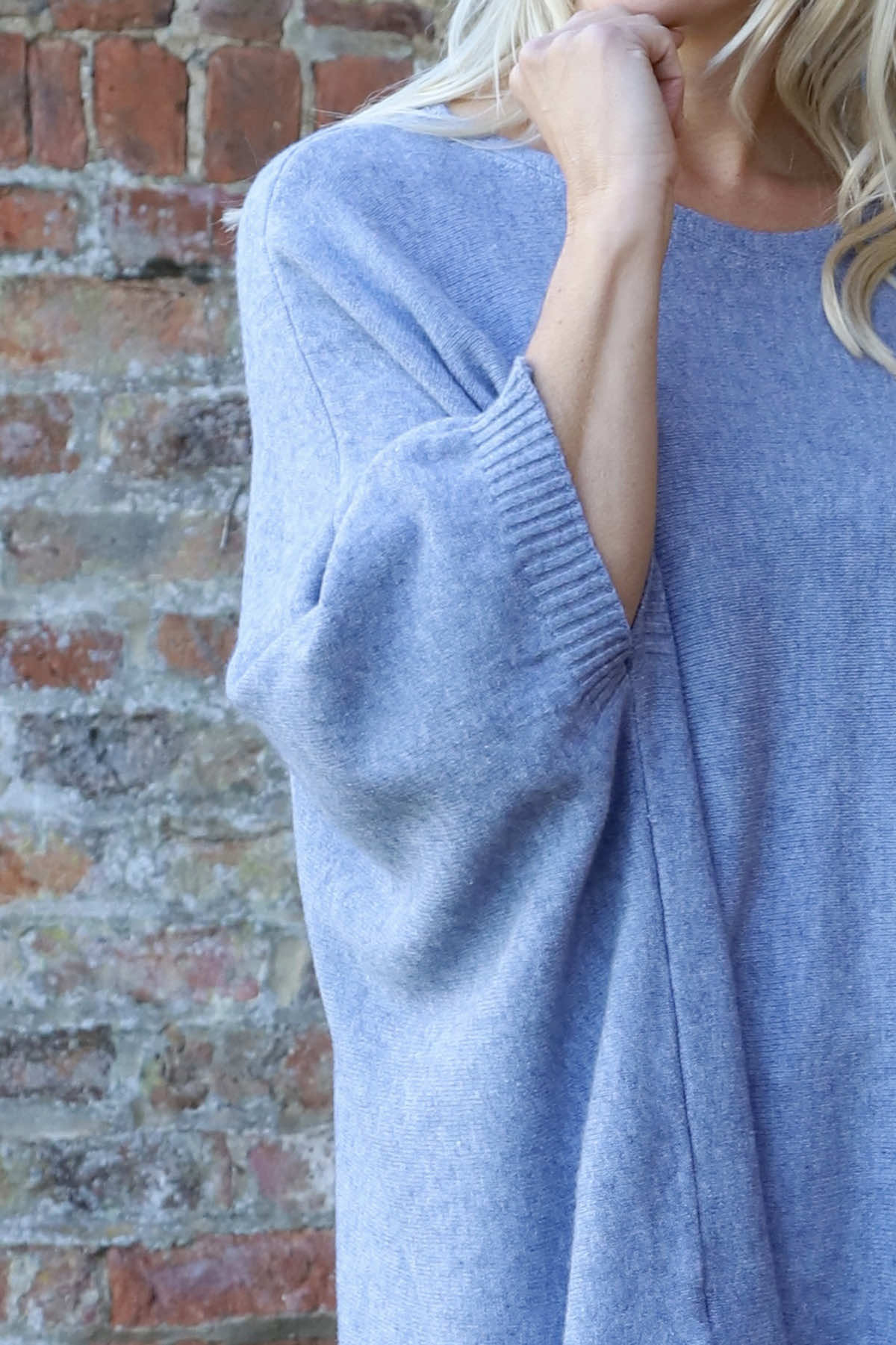 Saffron Knitted Jumper Blue