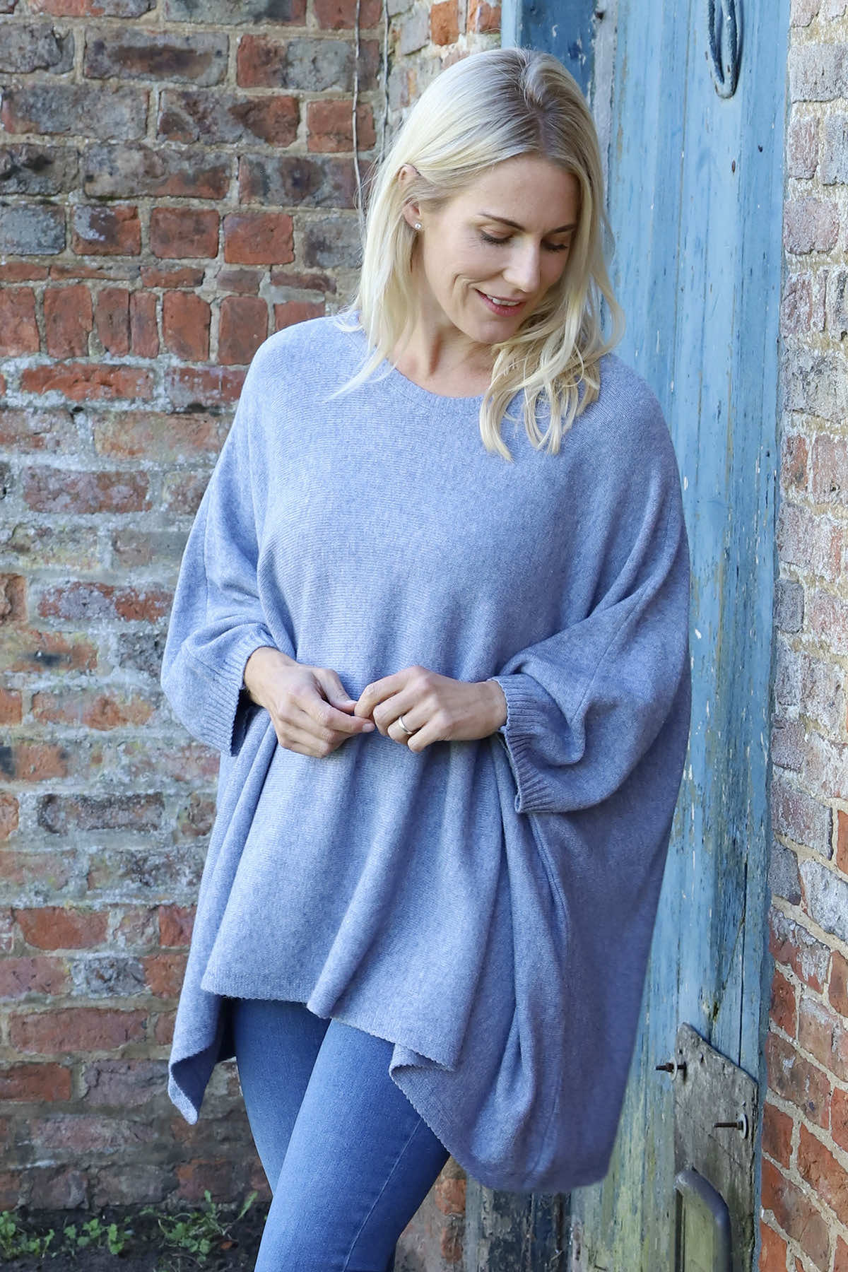 Saffron Knitted Jumper Blue