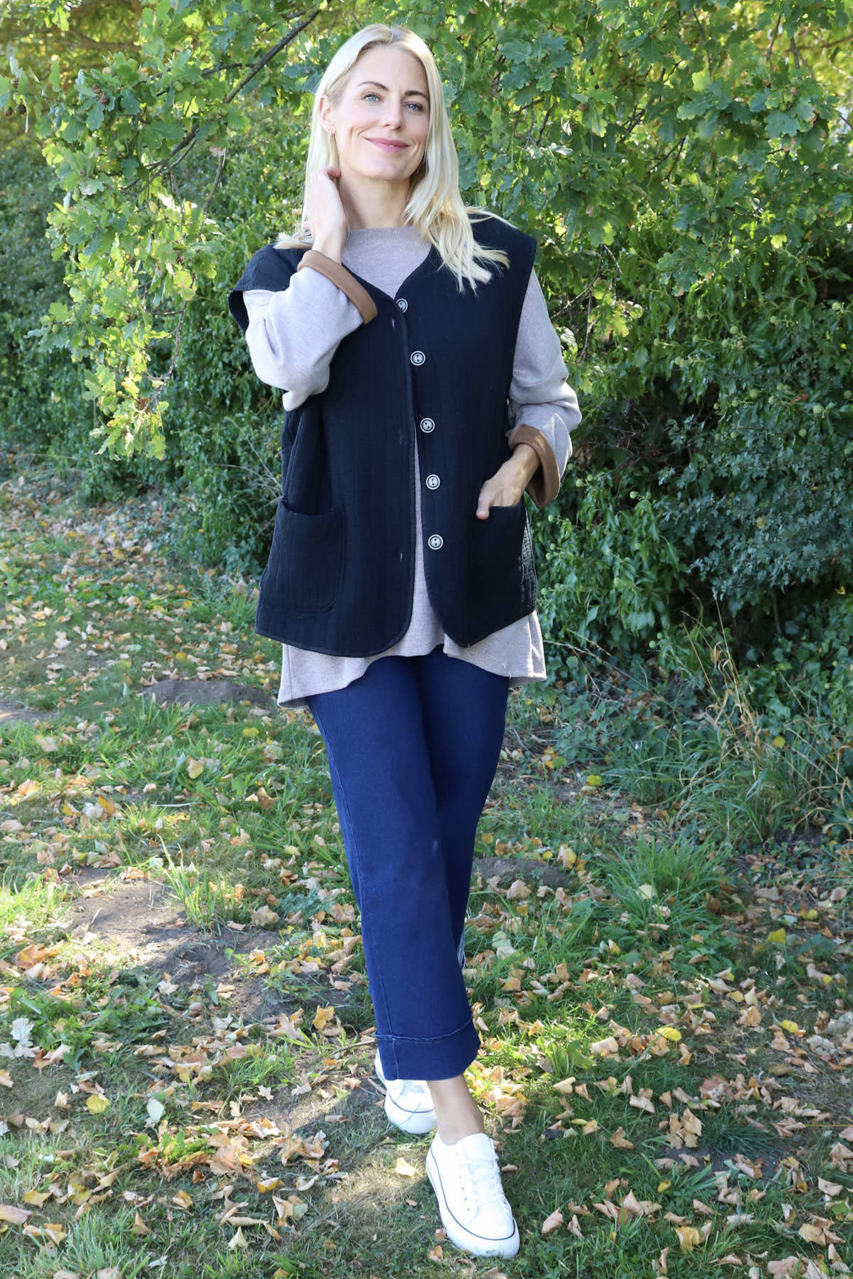 Agatha Cotton Padded Gilet Black