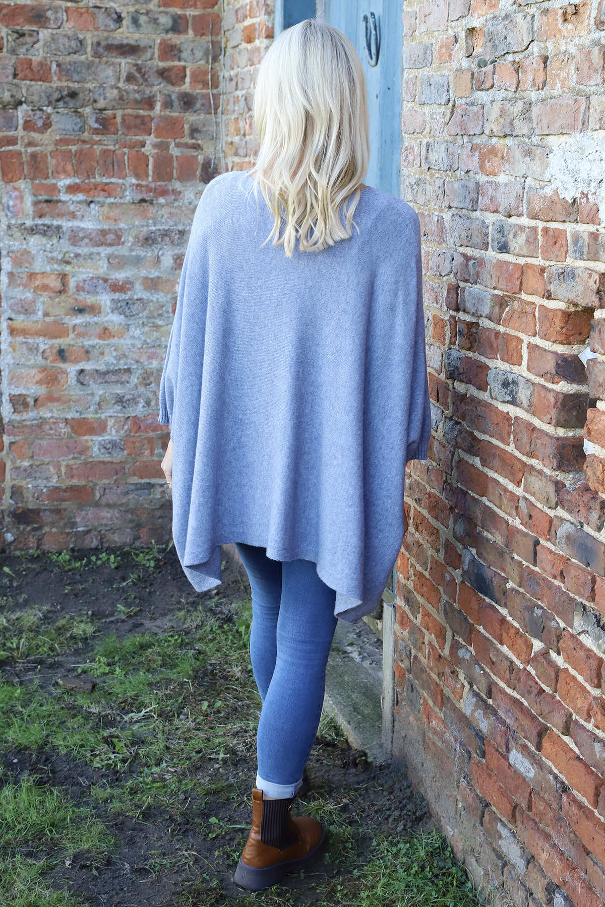 Saffron Knitted Jumper Blue