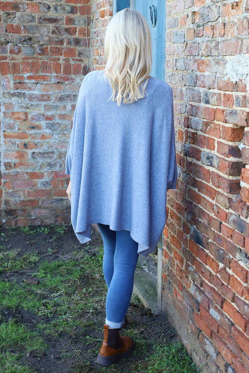 Saffron Knitted Jumper Blue - Image 4