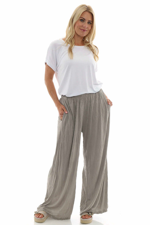 Charissa Crinkle Trousers Mocha - Image 2