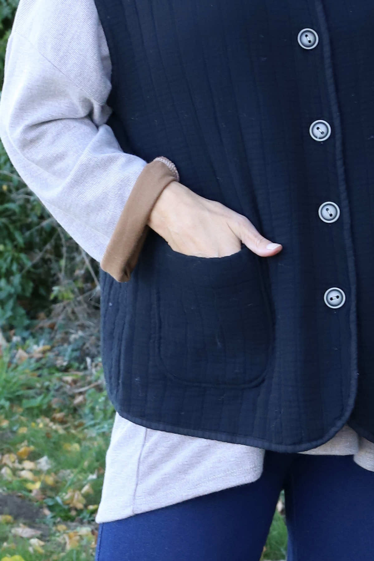 Agatha Cotton Padded Gilet Black