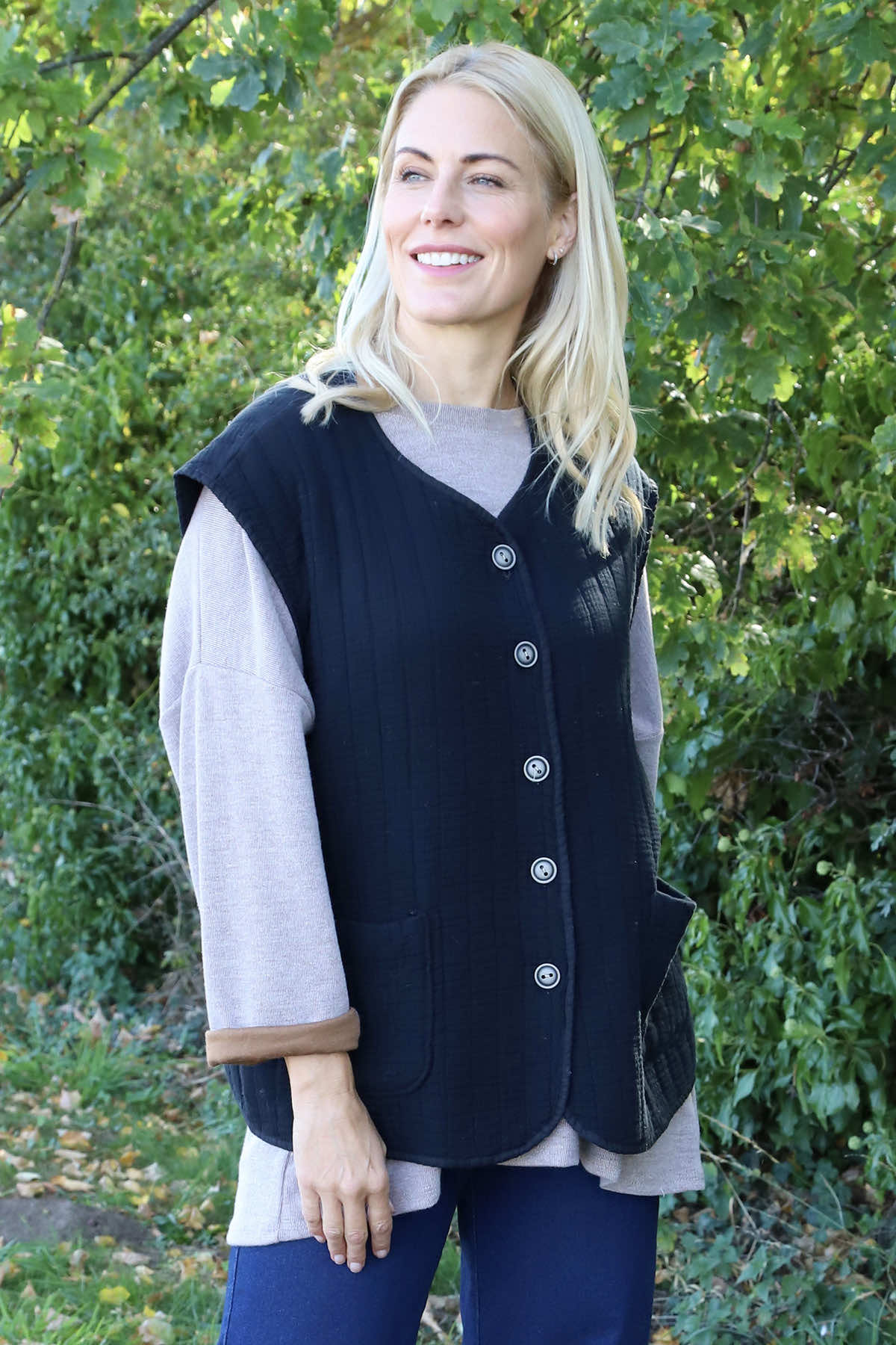 Agatha Cotton Padded Gilet Black