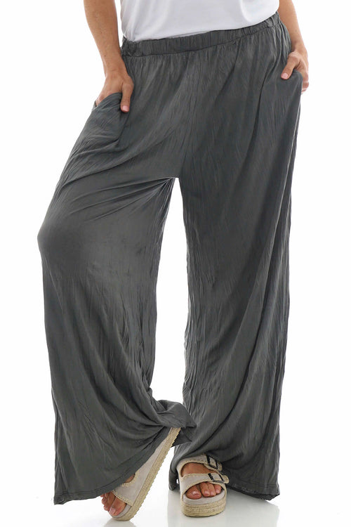 Charissa Crinkle Trousers Mid Grey - Image 3