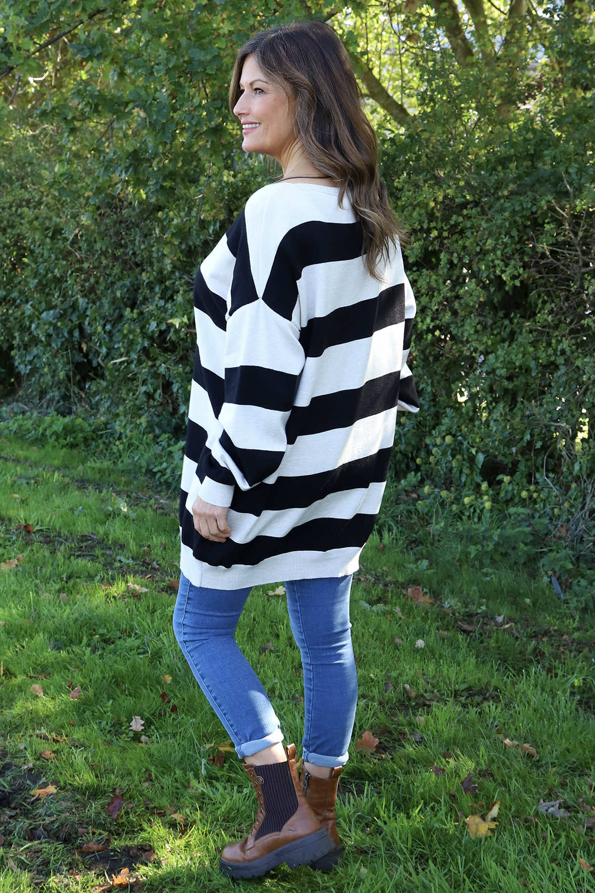 Brendalynn Stripe Knit Jumper Black