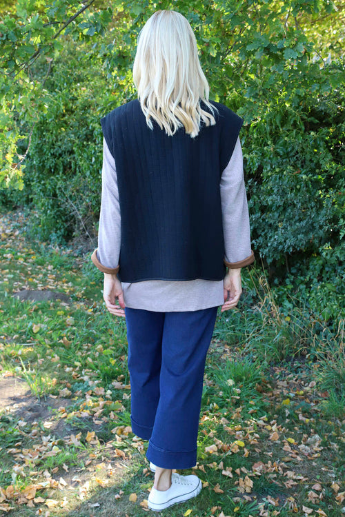 Agatha Cotton Padded Gilet Black - Image 4