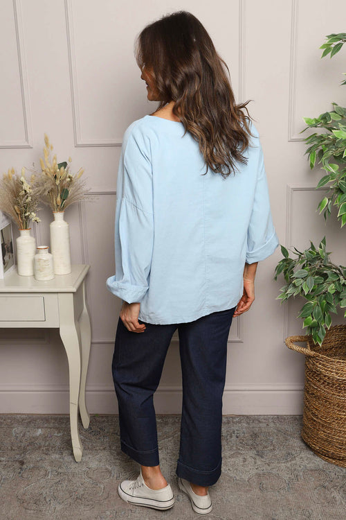 Danita Needlecord Top Light Blue - Image 4