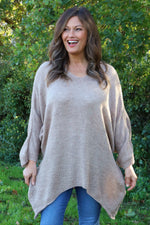 Paulina V-Neck Knitted Jumper Camel Camel - Paulina V-Neck Knitted Jumper Camel