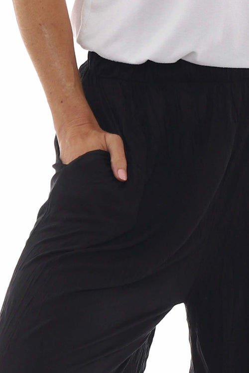 Charissa Crinkle Trousers Black - Image 5