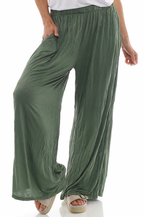 Charissa Crinkle Trousers Khaki - Image 3