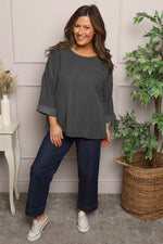 Danita Needlecord Top Charcoal Charcoal - Danita Needlecord Top Charcoal