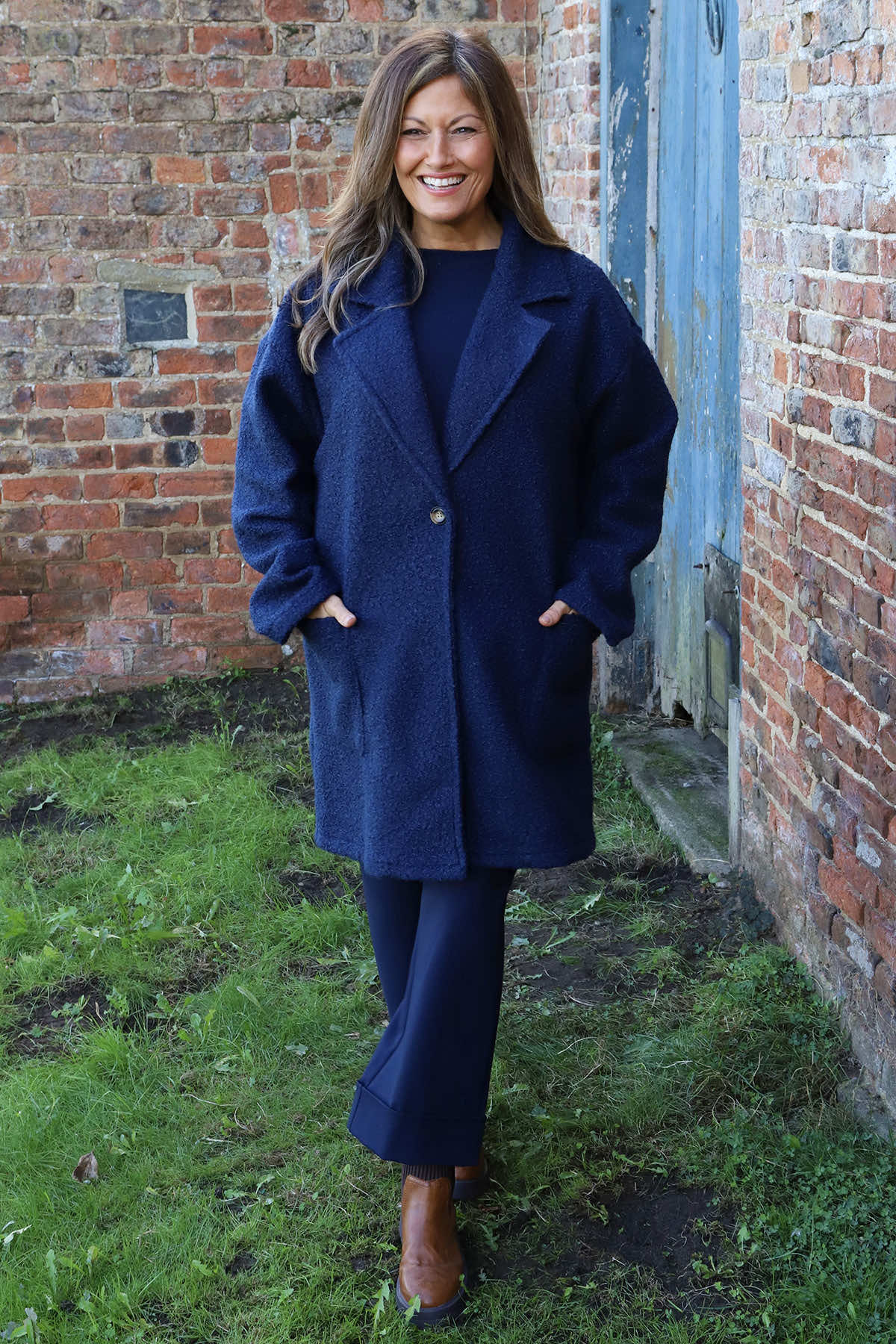Brynne Boucle Jacket Navy