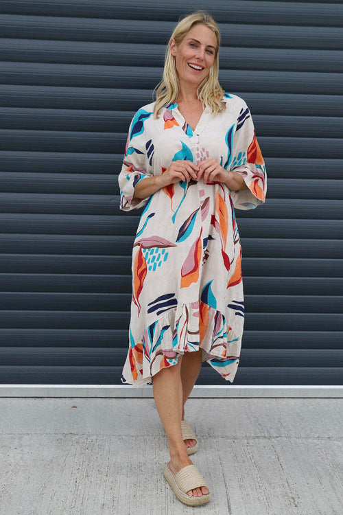 Capaci Print Cotton Dress Stone - Image 2